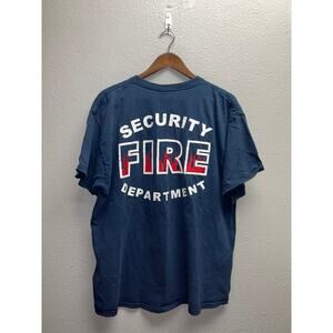 Vintage Colorado Fire Department Shirt Security Flames Blue Graphic Tee XL